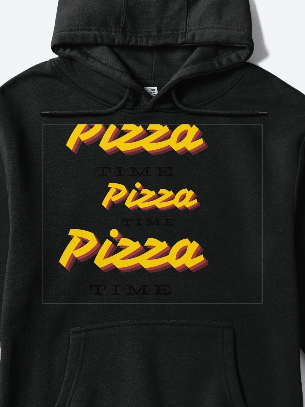 New  Elite Black  Hoodie with Yellow & Red 'Pizza Time Limited Addition
